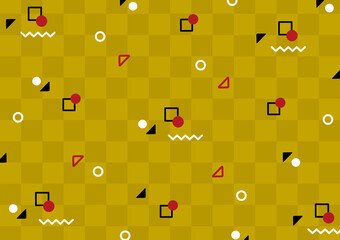 和風モダンのかわいいパターン背景　和モダン　金