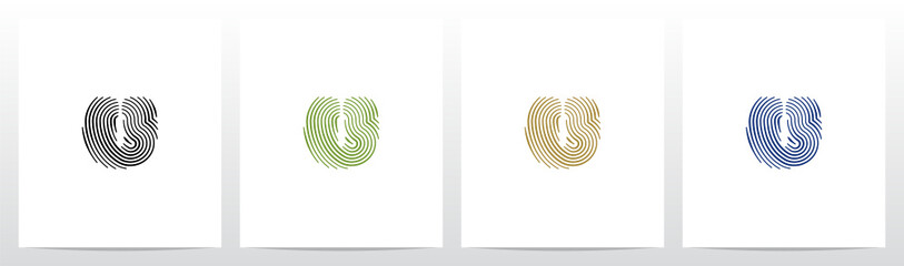 Finger Print Letter Logo Design U © recehan