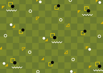 和風モダンのかわいいパターン背景　和モダン　緑