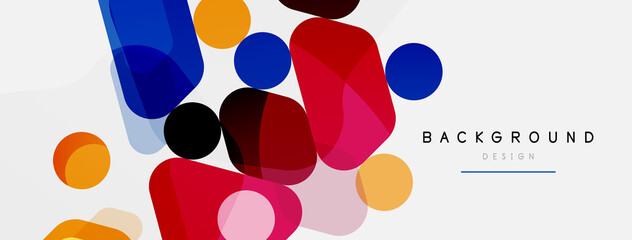 Abstract round geometric shapes and circles background. Trendy techno business template for wallpaper, banner, background or landing