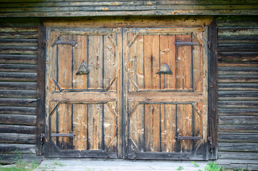 Old unpainted natural barn gate
