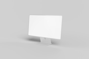 blank white monitor