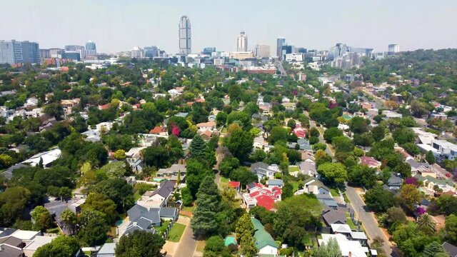 Parkmore Sandton - A beautiful reverse reveal shot of the city of Sandton, Johannesburg, South Africa