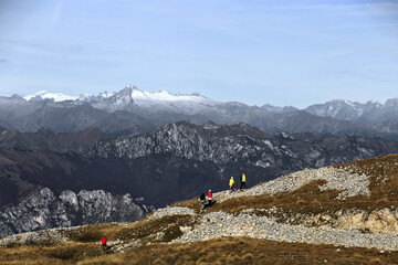 Trentino mountain hiking trail panorama, Monte altissimo Nago, Italy