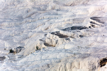 Pamukkale travertines pools and terraces of carbonate minerals at ancient Hierapolis, Turkey