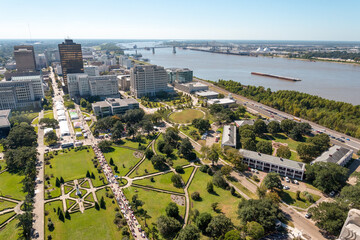Aerial view of Baton Rouge from the State Capitol