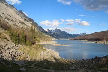 lake and mountains, Jasper National Park, Alberta