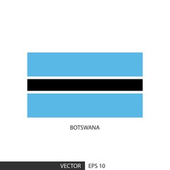 Botswana square flag on white background and specify is vector eps10.
