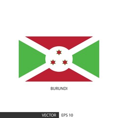 Burundi square flag on white background and specify is vector eps10.