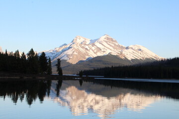 reflection of mountain, Jasper National Park, Alberta