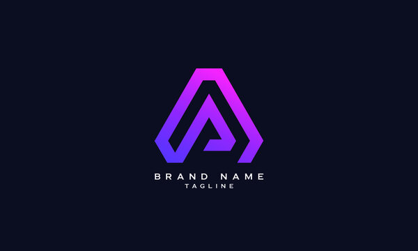 AP, PA, Abstract initial monogram letter alphabet logo design