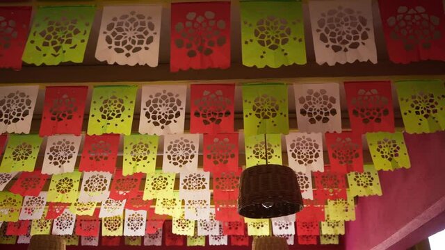 slow motion of typical mexican ornaments
