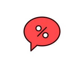 Percent line icon. Vector symbol in trendy flat style on white background. Commerce sing for design.
