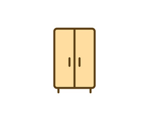 Wardrobe flat icon. Single high quality outline symbol for web design or mobile app.  House thin line signs for design logo, visit card, etc. Outline pictogram EPS10