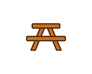 Table flat icon. Single high quality outline symbol for web design or mobile app.  House thin line signs for design logo, visit card, etc. Outline pictogram EPS10