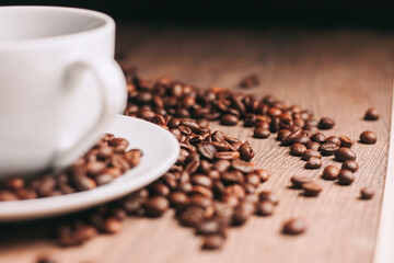 a cup of coffee freshly brewed beverage view from above