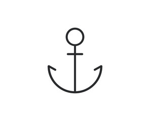 Anchor flat icon. Thin line signs for design logo, visit card, etc. Single high-quality outline symbol for web design or mobile app. Marketing outline pictogram.