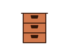 Cabinet line icon. Vector symbol in trendy flat style on white background. Office sing for design.