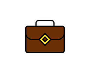 Briefcase line icon. Vector symbol in trendy flat style on white background. Office sing for design.