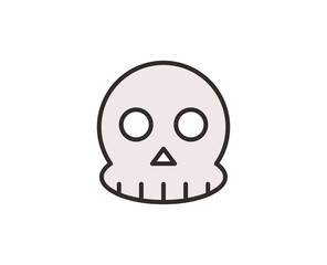 Skull line icon. High quality outline symbol for web design or mobile app. Thin line sign for design logo. Color outline pictogram on white background