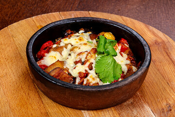 Roasted Pork and vegetables with cheese