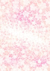 奥行きのある淡い色合いの桜の花のイラスト