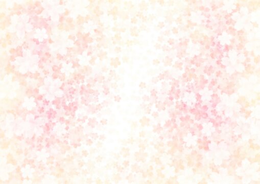 奥行きのある淡い色合いの桜の花のイラスト