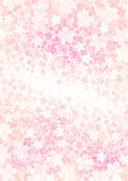 奥行きのある淡い色合いの桜の花のイラスト