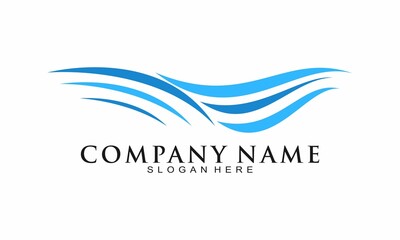 Sea wave illustration vector logo