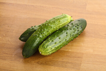Fersh juicy green cucumbers heap
