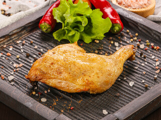 Roasted chicken leg with spices