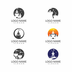 castle logo vector template illustration