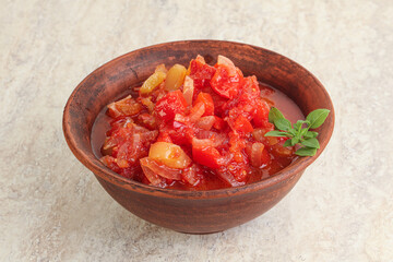 Hungary vegetarian Lecho with vegetables