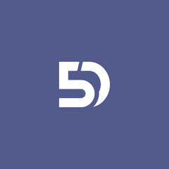 Illustration vector graphic template of number 5 and letter D, B or S logo