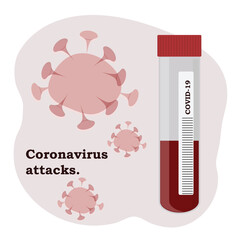 Analysis for coronavirus, vector illustration. Medicine, pandemic.