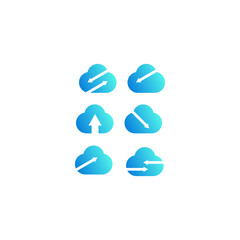 Illustration vector graphic template of arrow cloud logo