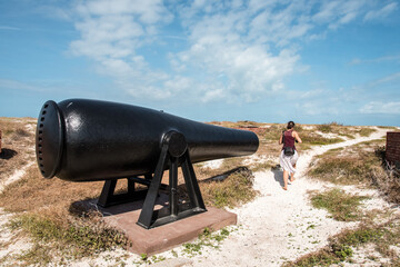 Cannon on the roof of Fort Jefferson, Dry Tortuga Island, Florida