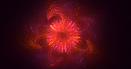 3D rendering abstract multicolor fractal light background