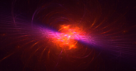 3D rendering abstract multicolor fractal light background