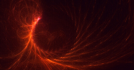 3D rendering abstract red fractal light background