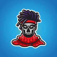 AFRO HAIR SPORT MASCOT LOGO