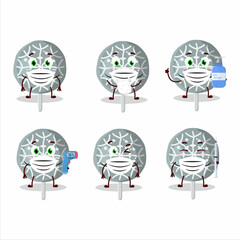 A picture of snowflake cookies candy cartoon design style keep staying healthy during a pandemic