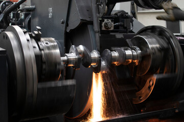 grinding process on the crankshaft