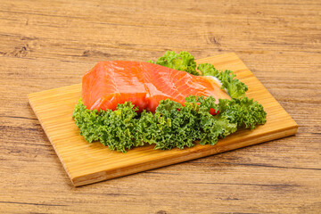 Salmon fillet slice for cooking