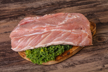 Raw pork loin for cooking