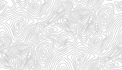 Fototapeta Seamless vector topographic map background. Line topography map seamless pattern. Mountain hiking trail over terrain. Contour background geographic grid. obraz