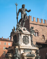 The fountain "Neptune" in the city of Bologna, Italy