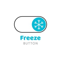 Simple Freeze Button Logo Template Snow in a Blue Circle Suitable for Movie Film Company