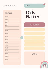 Playful Pastel Abstract Rainbow Daily Weekly Monthly Planner