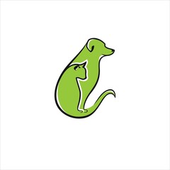 dog and cat logo vector template